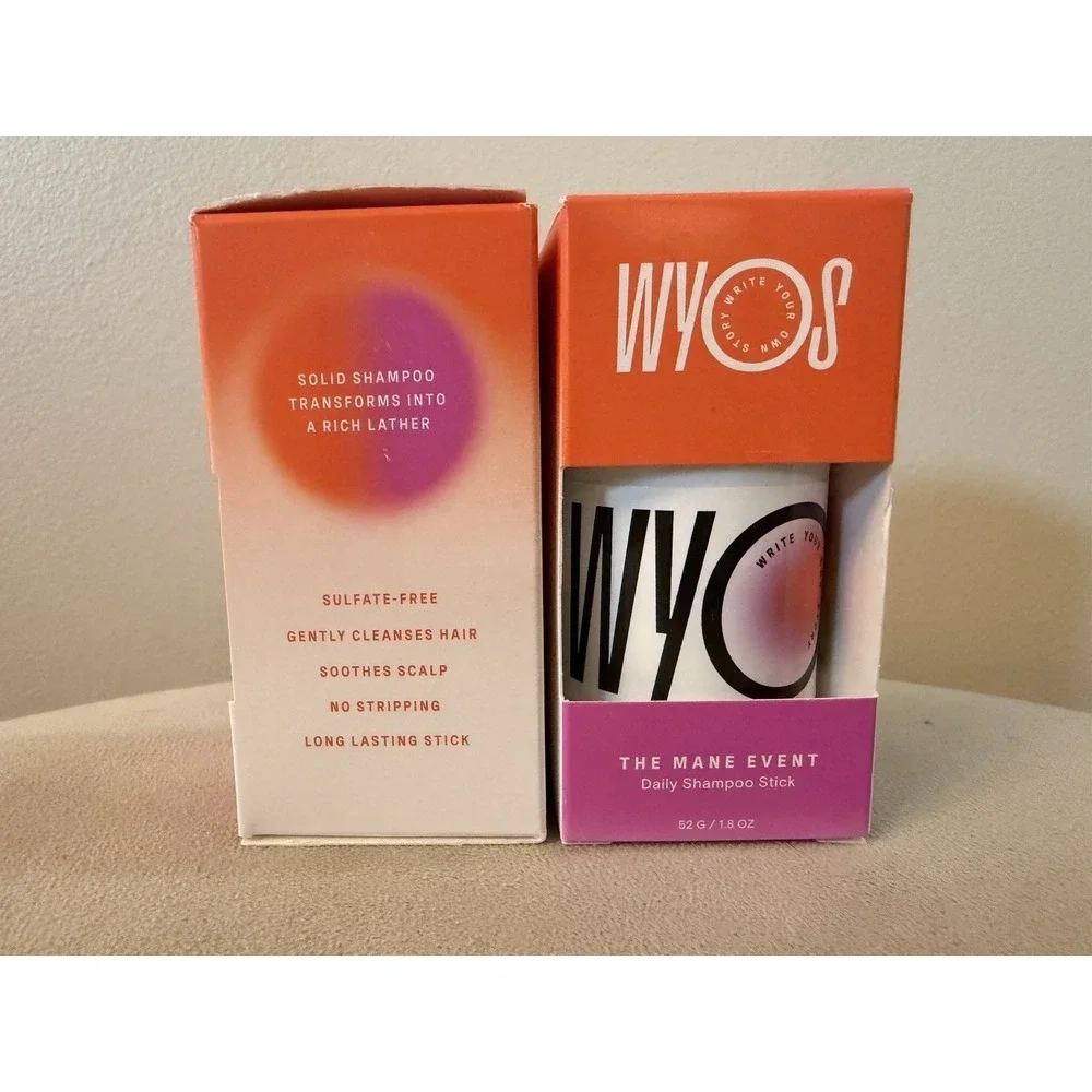 WYOS The Mane Event Daily Shampoo Stick‎ 2-Pack Clean, Cruelty Free, Vegan, TSA